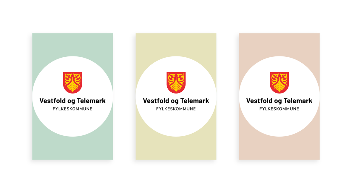 Eksempel på visittkortforsider med logo og støttefarge