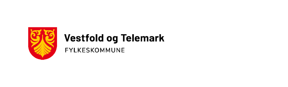 Vestfold og Telemark fylkeskommunes alternative logo på hvit bakgrunn