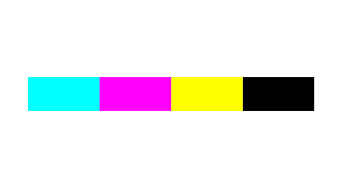 CMYK-fargene cyan, magenta, gul og svart