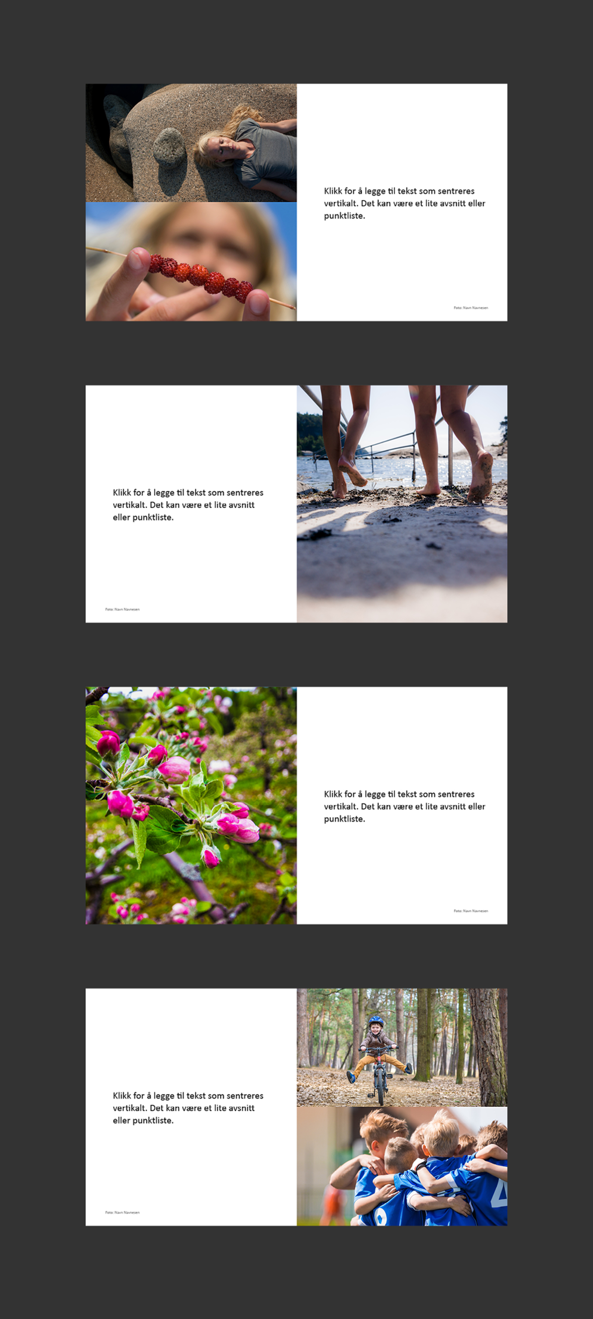 Eksempler på sideoppsett i PowerPoint