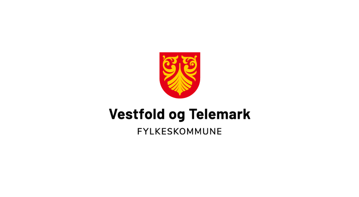 Vestfold og Telemark fylkeskommunes hovedlogo på hvit bakgrunn
