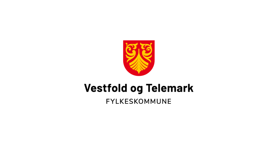 Vestfold og Telemark fylkeskommunes hovedlogo på hvit bakgrunn