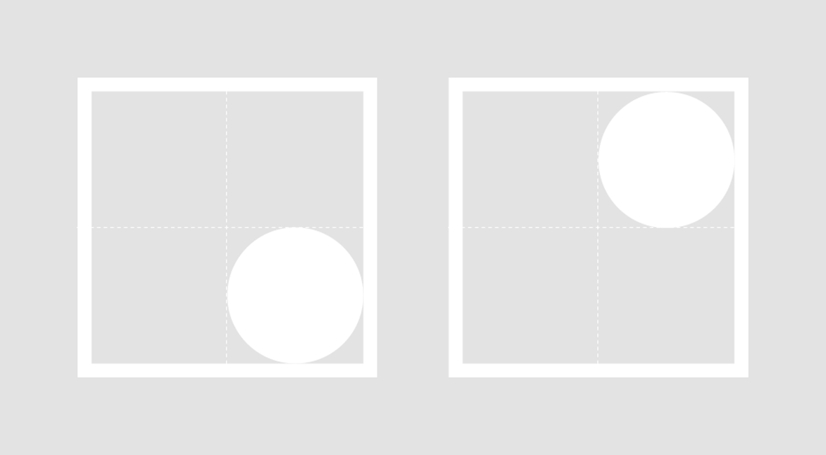 Grafisk framstilling for mulige plasseringer av sirkel i layout